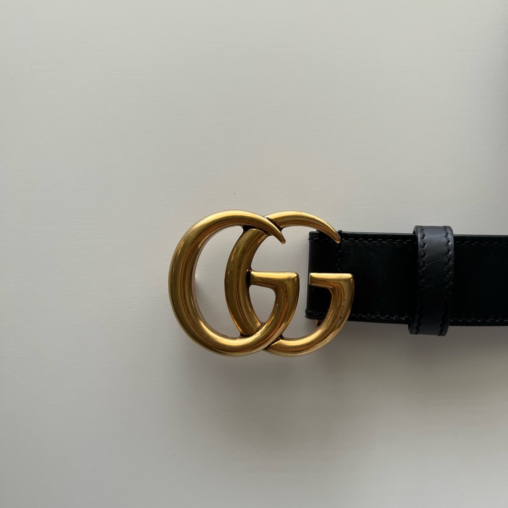 GUCCI leather belt with double G buckle - Picture 3 of 6